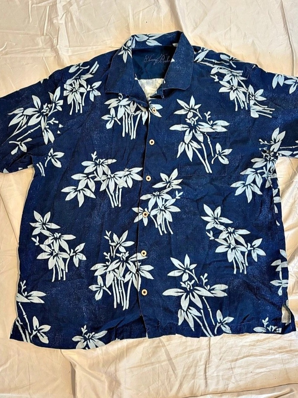 Tommy Bahama Floral Button Down Shirt in Blue & White XL
